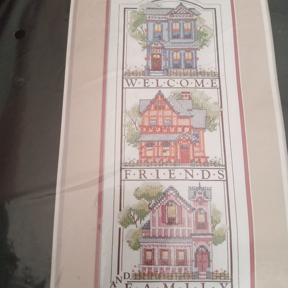 Vintage Demensions Sealed Cross Stitch kit Victoria Cottages sealed kit 1989